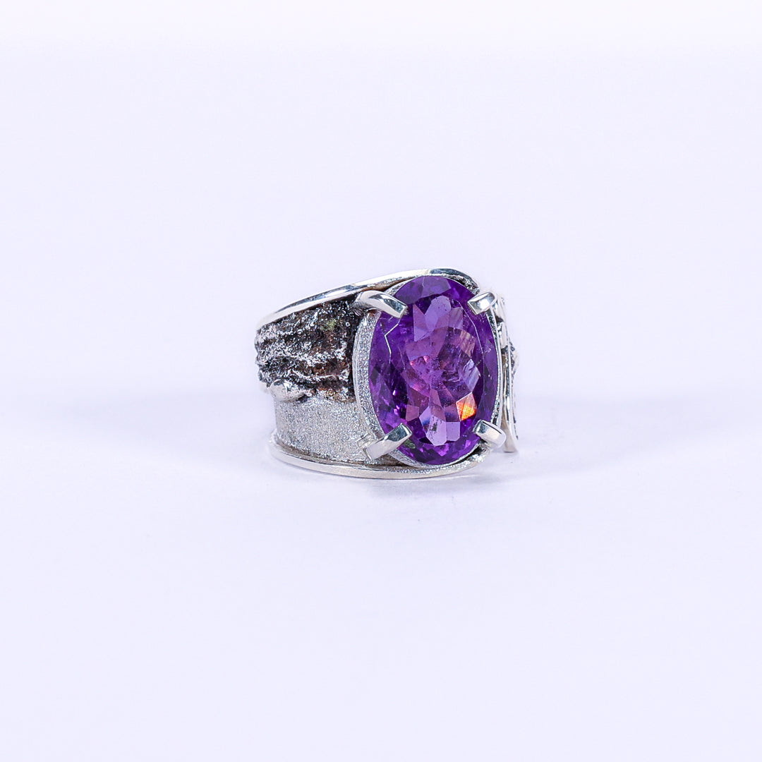 Anillo de amatista y plata - Cadeau