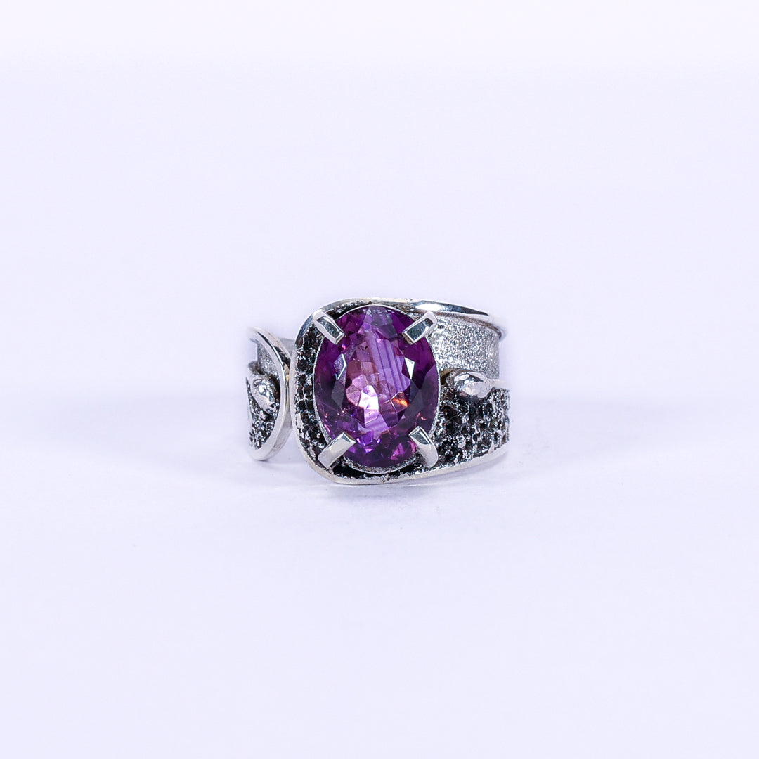 Amethyst and silver ring - Fete