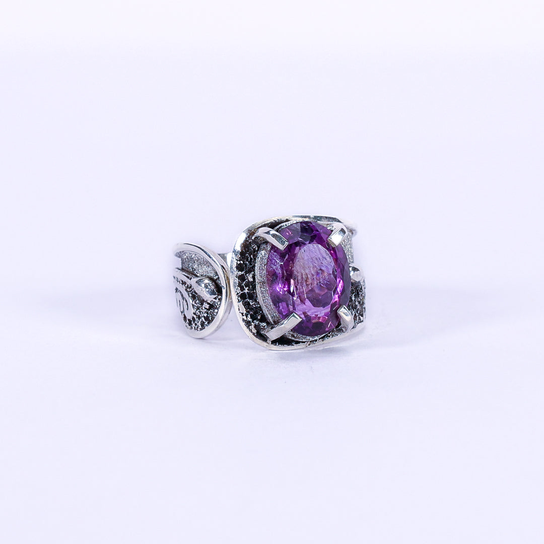 Amethyst and silver ring - Fete