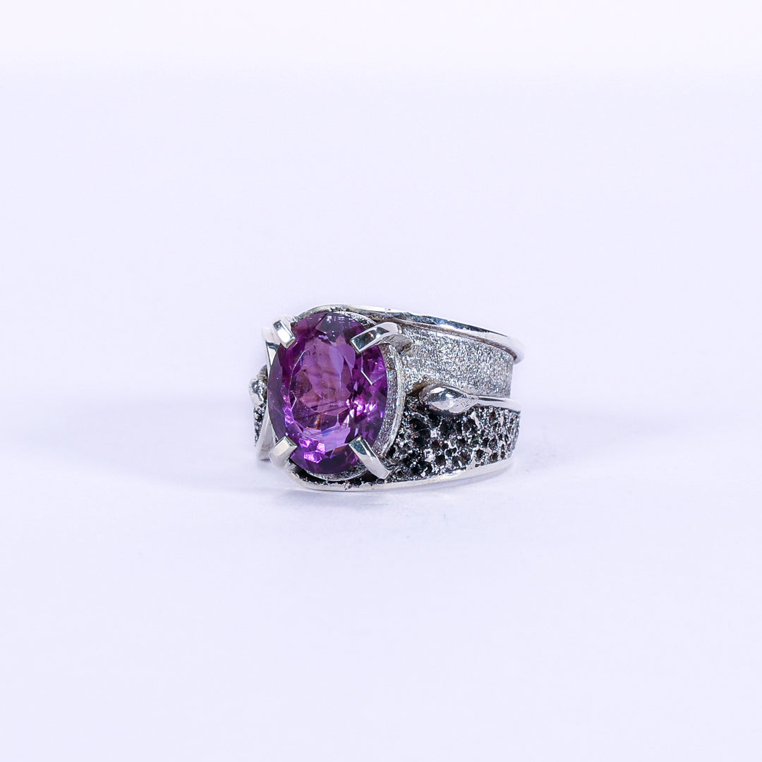 Amethyst and silver ring - Fete