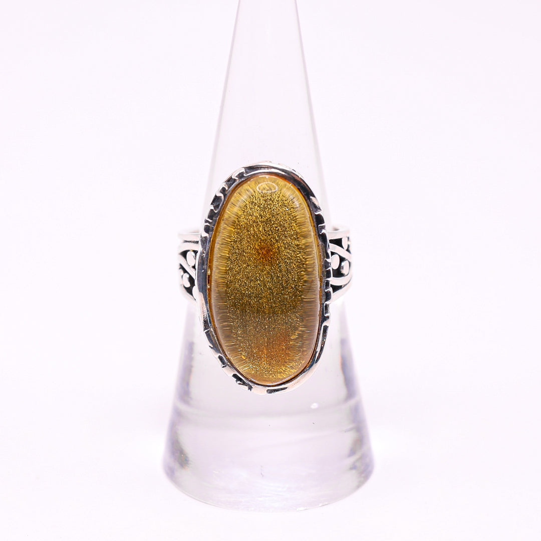 Amber and silver ring - Lianna