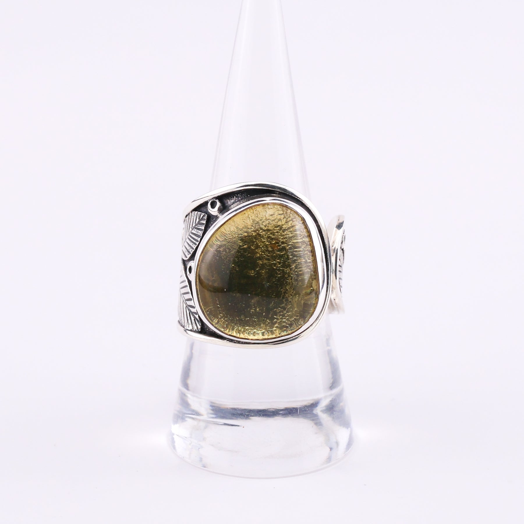 Amber and silver ring - Missan