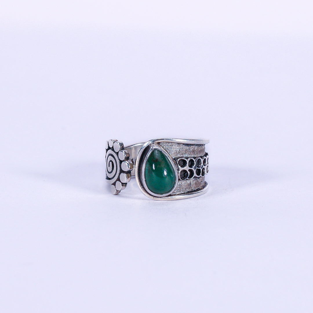 Emerald and silver ring - Aime