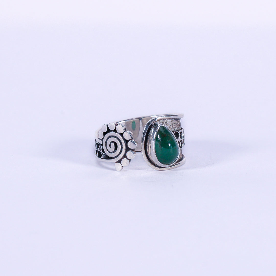 Emerald and silver ring - Aime