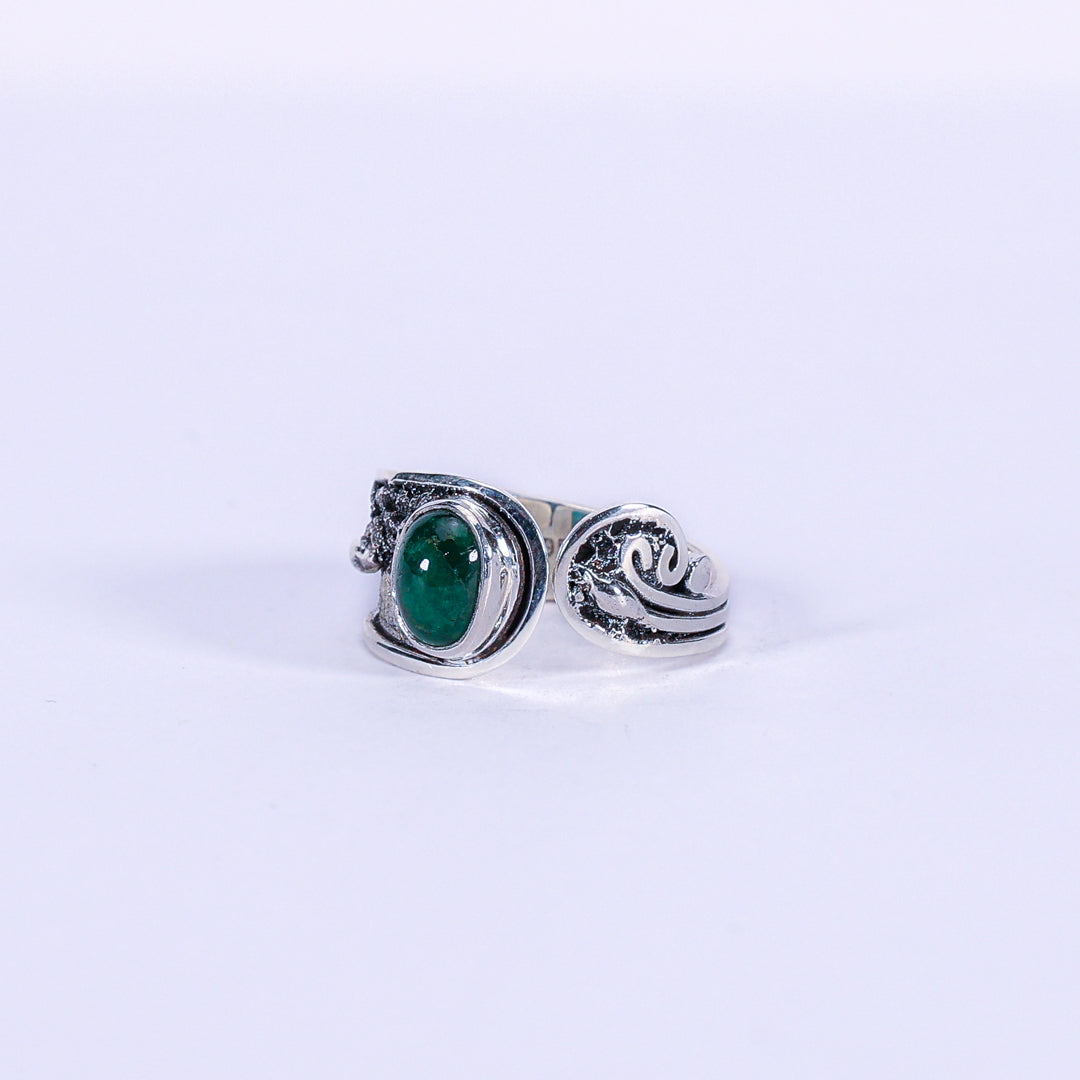 Emerald and silver ring - Cherie