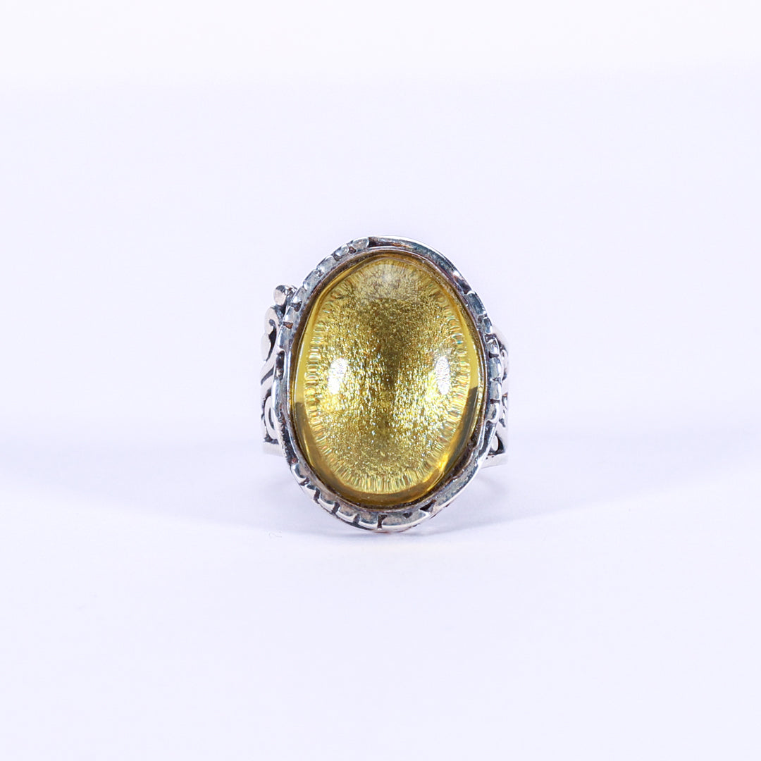 Silver and amber ring - Cotiere