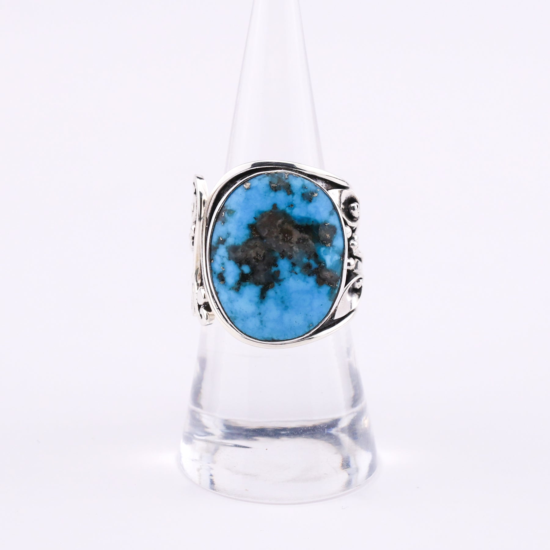 Turquoise and silver ring - Catelin