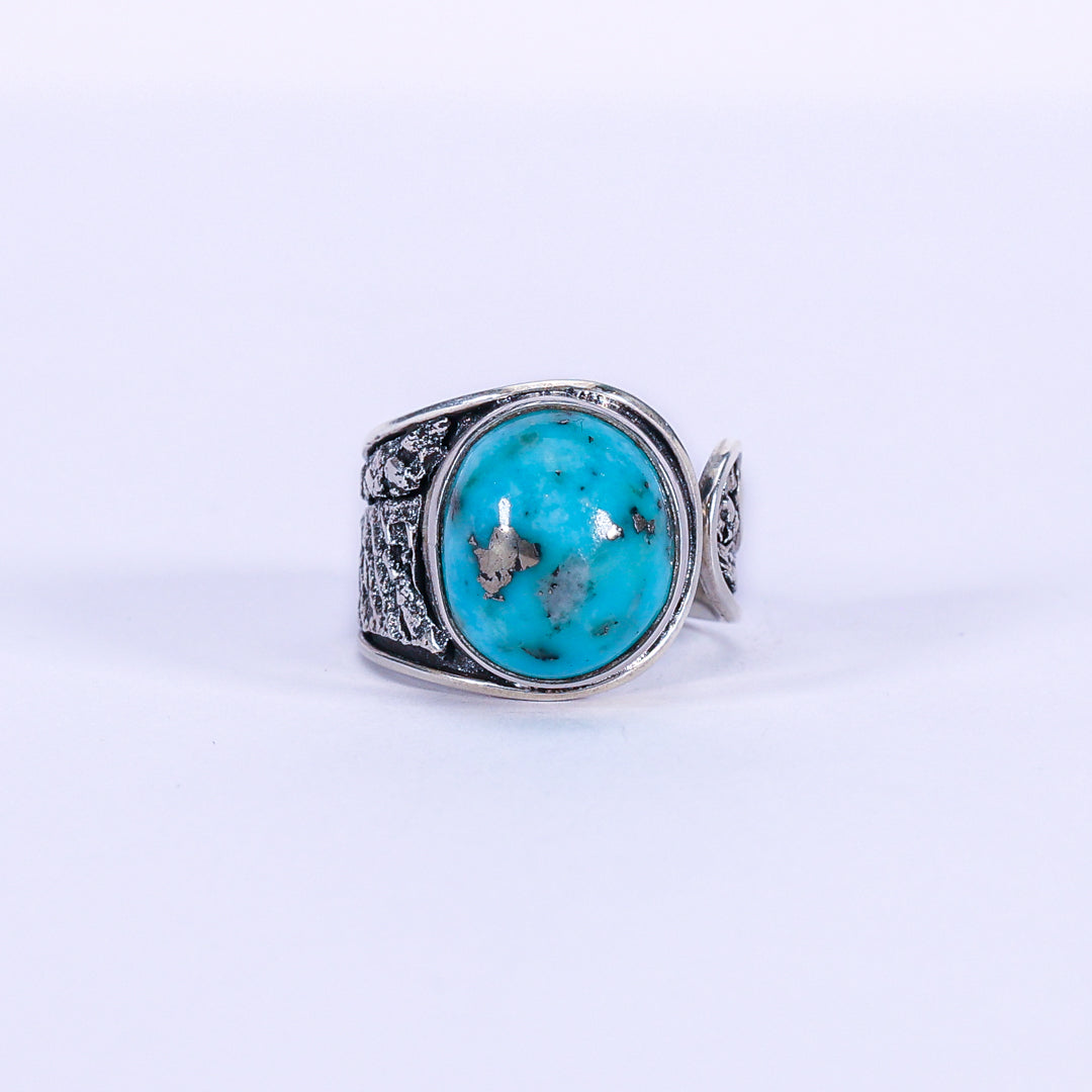 Turquoise and silver ring - Masque