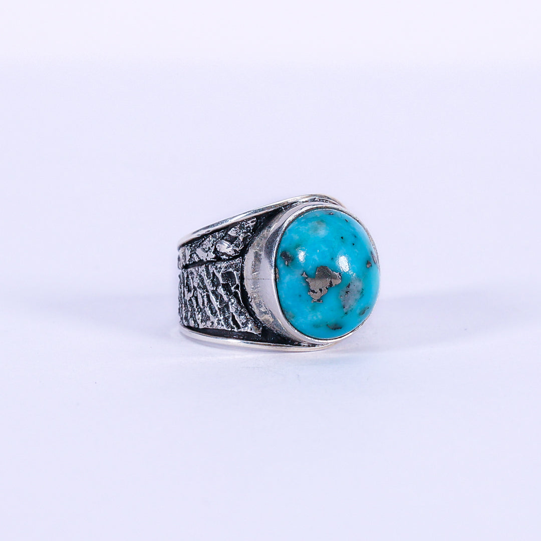 Turquoise and silver ring - Masque