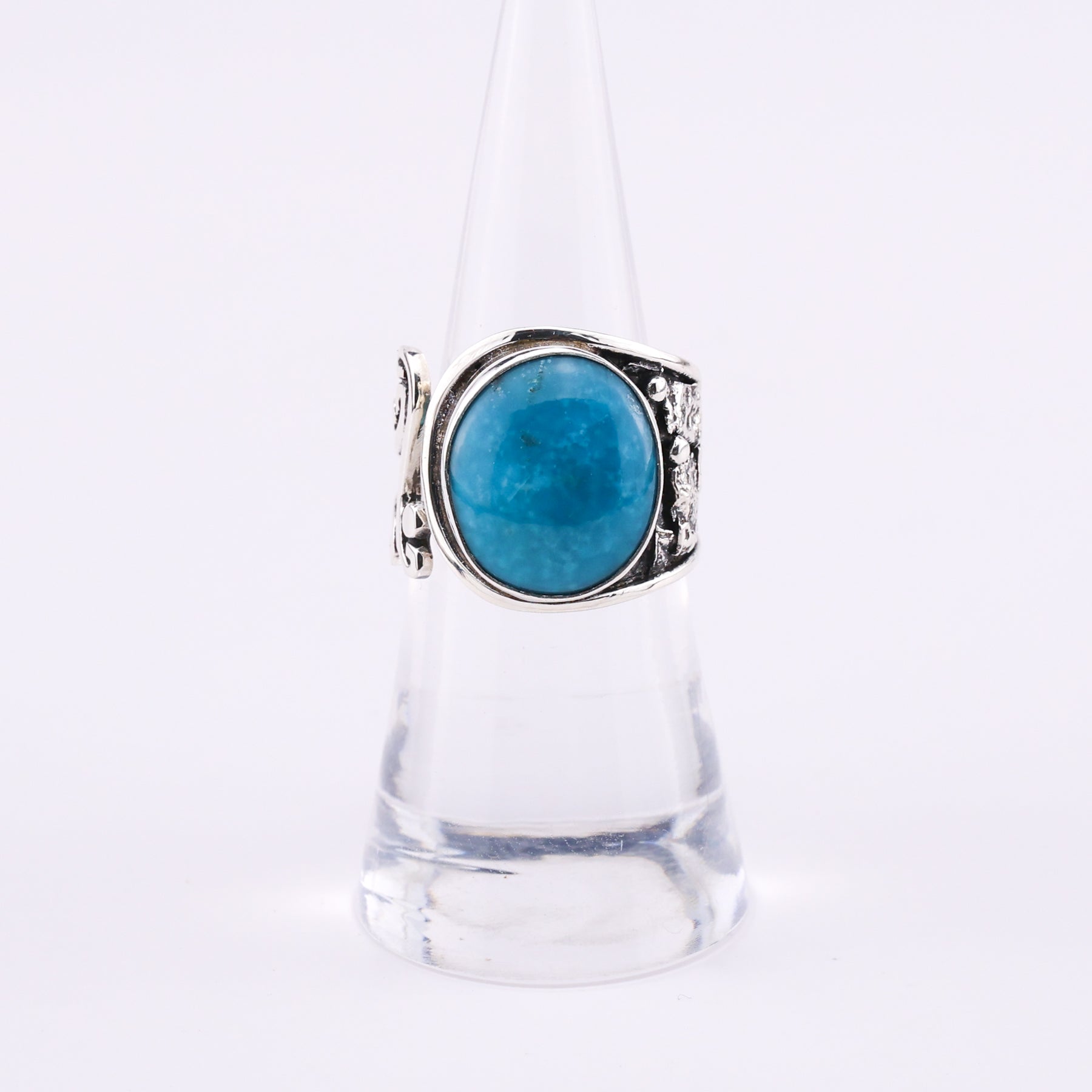 Turquoise and silver ring - Roos